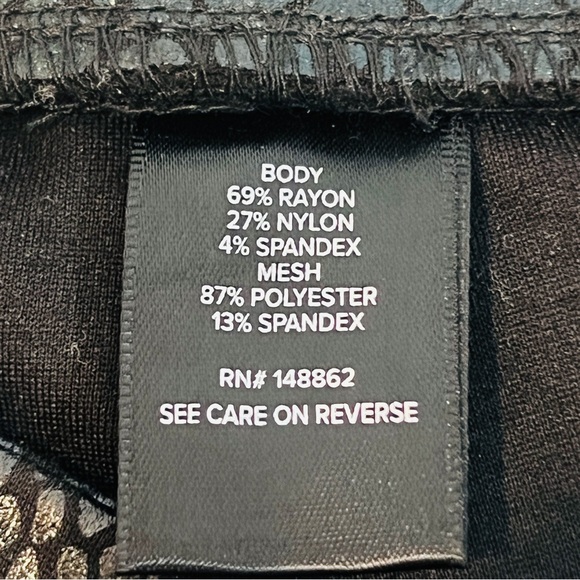 Torrid Black Metallic Snakeskin Skinny Ankle Length Leggings Womens Plus Size 1X - Picture 5 of 12